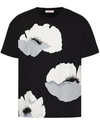 Valentino - Flower Portrait Cotton T-shirt - Lyst