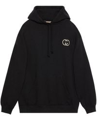 Gucci - Logo Cotton Overszed Hoodie - Lyst
