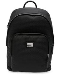 Emporio Armani - Sac À Dos Zippé À Plaque Logo - Lyst