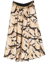 Elisabetta Franchi - Printed Midi Skirt - Lyst