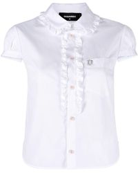 DSquared² - Little Ruffled Cotton Shirt - Lyst