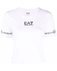 EA7 Logo Cotton T-shirt - White