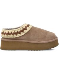 Mou - Platform Clog Suede Slippers - Lyst