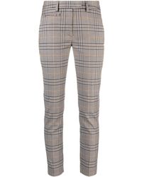 Dondup - Check-print Slim Cropped Trousers - Lyst
