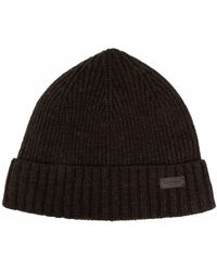Barbour - Logo-Patch Knitted Beanie - Lyst