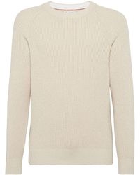 Brunello Cucinelli - Cotton Rib Stitch Sweater - Lyst