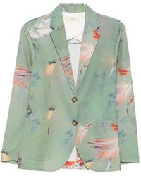 Sissiottostyle - Printed Single-Breasted Blazer Jacket - Lyst