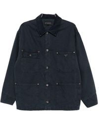 Emporio Armani - Cotton Caban Coat - Lyst