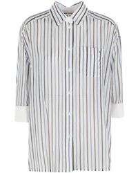 Semicouture - Gracia Striped Cotton Shirt - Lyst