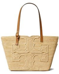 Tory Burch - Ella Structured Straw Small Tote - Lyst