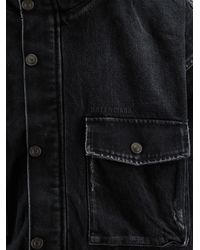 Balenciaga - Logo-Embroidered Hooded Denim Jacket - Lyst