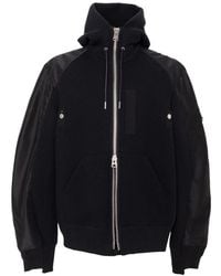 Sacai - Cotton And Nylon Hoodie - Lyst