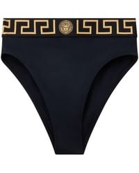 Versace - Greca High Waist Bikini Bottom - Lyst
