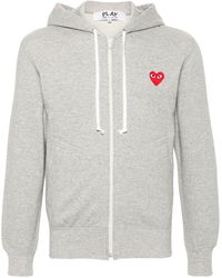 COMME DES GARÇONS PLAY - Cotton Zipped Hoodie - Lyst