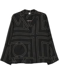 TOTEME - Monogram Silk Pajama Shirt - Lyst