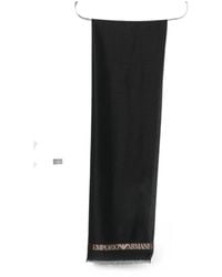 Emporio Armani - Logo Wool Blend Scarf - Lyst