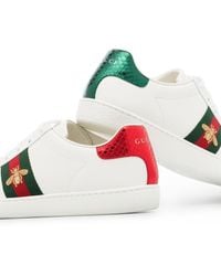 Gucci - Ace Embroidered Leather Sneaker - Lyst