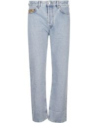 Gucci - Faded Jeans With Gg Insert - Lyst