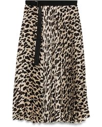 Sacai - Leopard Print Midi Skirt - Lyst