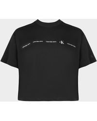 Calvin Klein Curve Repeat Logo T-shirt - Black