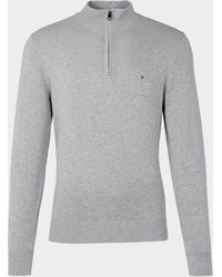tommy hilfiger half zip grey