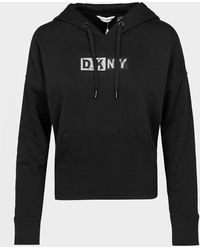 DKNY Logo Drawcord Zip Up Hoodie Sudadera para Mujer 