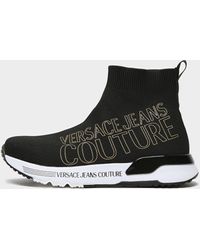 Versace Jeans Couture Gold Logo Chunky Sock Sneakers - Black