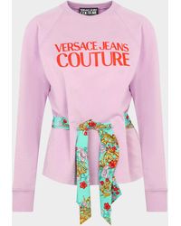 Versace Jeans Couture Scarf Logo Sweatshirt - Purple
