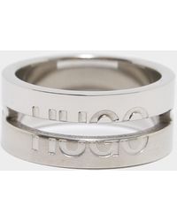 HUGO E Cut Ring - Metallic
