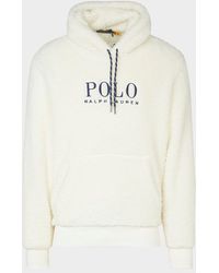 Polo Ralph Lauren Hi-pile Fleece Logo Hoodie White