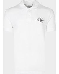 Calvin klein white polo shirt Clearance
