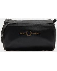 Black for Men Fred Perry Pique Textured Wash Bag Mens Bags Toiletry bags and wash bags 
