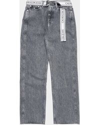Calvin Klein High Rise Straight Denim Jeans - Gray