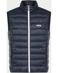 BOSS Mens V Thor Water-Repellent Gilet with Logo Detail 