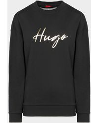 HUGO Sweatshirt Easy Crew Egoist Damen Kleidung Pullover & Strickjacken Pullover Sweatshirts 