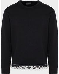 Emporio Armani Logo-appliqué Funnel-neck Oversized-fit Cotton Jersey Sweatshirt for Men gym and workout clothes Sweatshirts Mens Clothing Activewear 