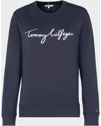 Tommy Hilfiger Denim Signature Sweatshirt in Orange | Lyst