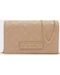 Love Moschino Quilted Box Chain Bag Nude - Natural