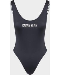 Calvin Klein Scoop Neck Swimsuit - Black
