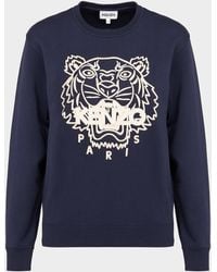 KENZO Tiger Embroidered Sweatshirt Blue