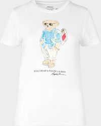 Polo Ralph Lauren Beach Bear Graphic Cotton T-shirt - White