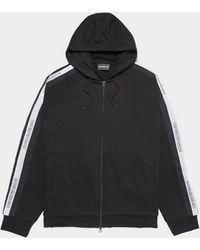 emporio armani eagle tape full zip hoodie