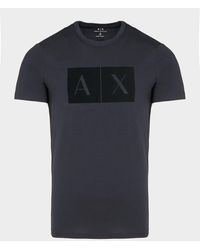 Armani Exchange Flock Ax T-shirt Blue