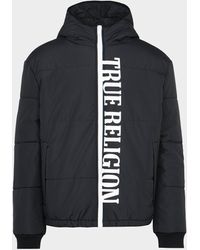 True Religion Large Logo Puffer Jacket - Black