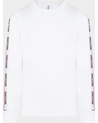 Moschino Arm Tape Crew Neck Sweatshirt - White