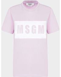 MSGM Box Short Sleeve T-shirt Purple