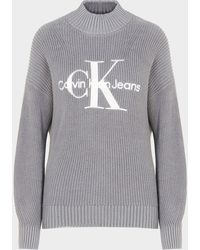 Calvin Klein Monogram Knitted Sweatshirt - Gray