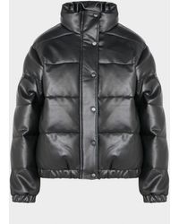 DKNY Faux Leather Bomber - Black