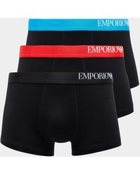 Emporio Armani 3 Pack Trunks - Black