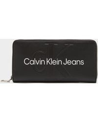 Calvin Klein Monogram Zip Purse - Black